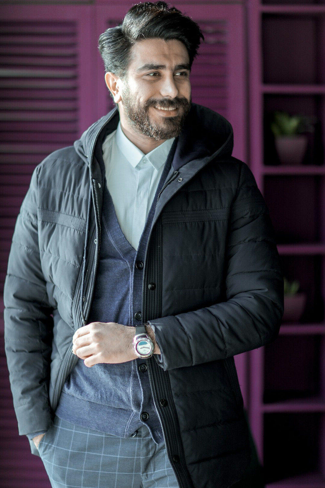 Portrait of a smiling man in a business casual jacket